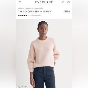 Everlane Cocoon Alpaca Crew - Rose pink